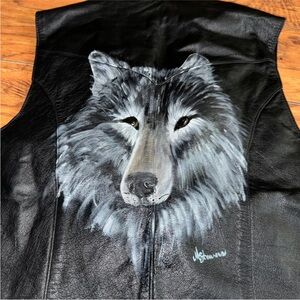 Adler Mens Leather Vest Size Small Motorcyle Sleeveless V Neck Biker Rare